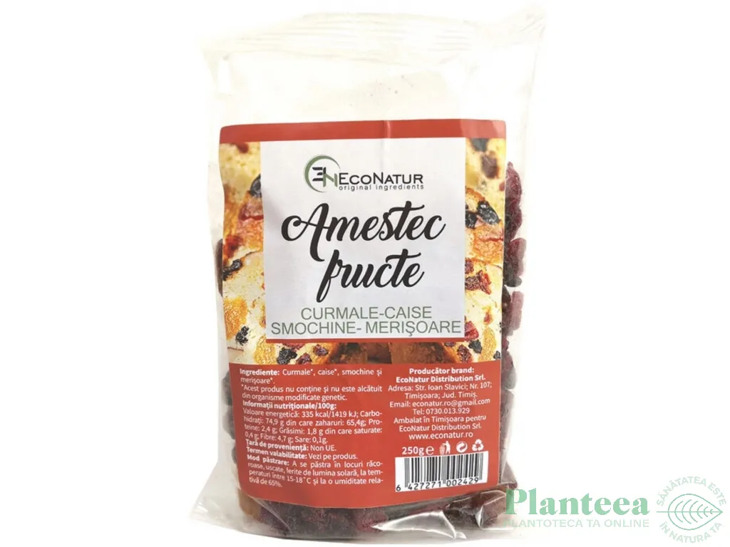 Mix fructe curmale smochine caise merisoare 250g - ECONATUR