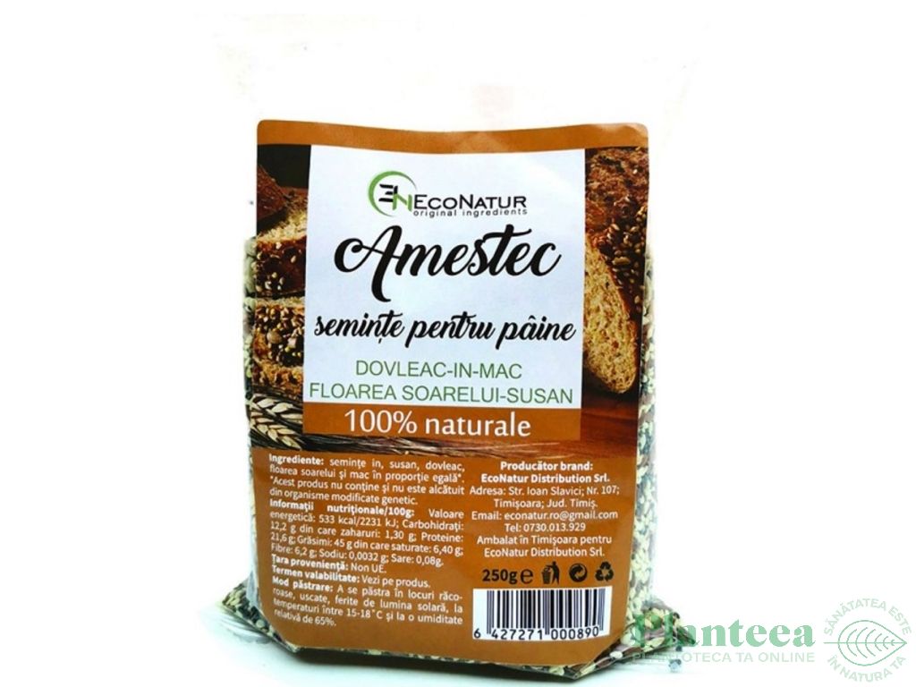 Mix seminte pt paine 250g - ECONATUR