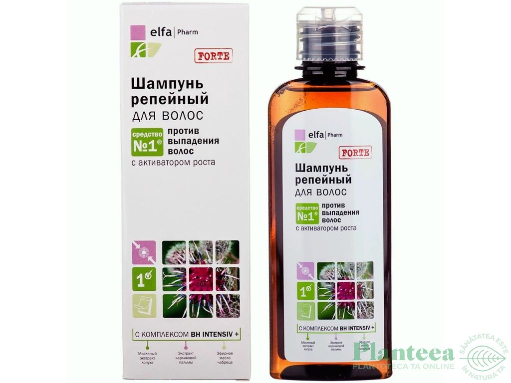 Sampon intensiv impotriva caderii cresterea parului Brusture Forte 200ml - ELFA PHARM