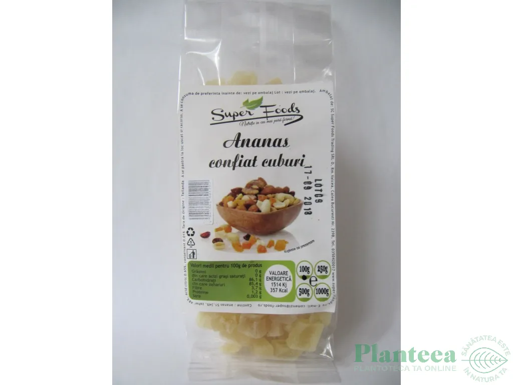 Ananas confiat 100g - SUPERFOODS