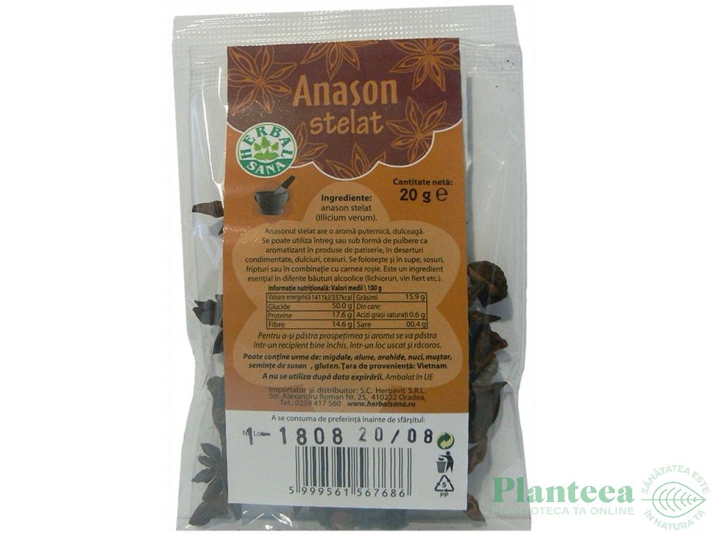 Condiment anason stelat 20g - HERBAL SANA