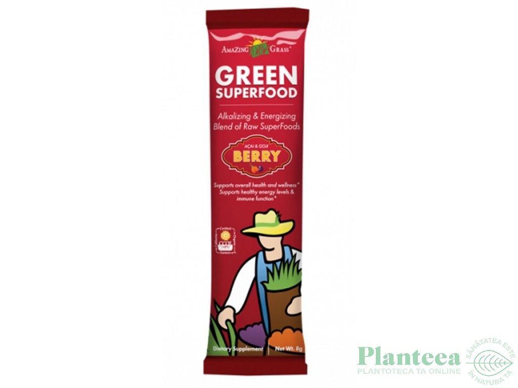 Pulbere Green Superfood berry 8g - AMAZING GRASS