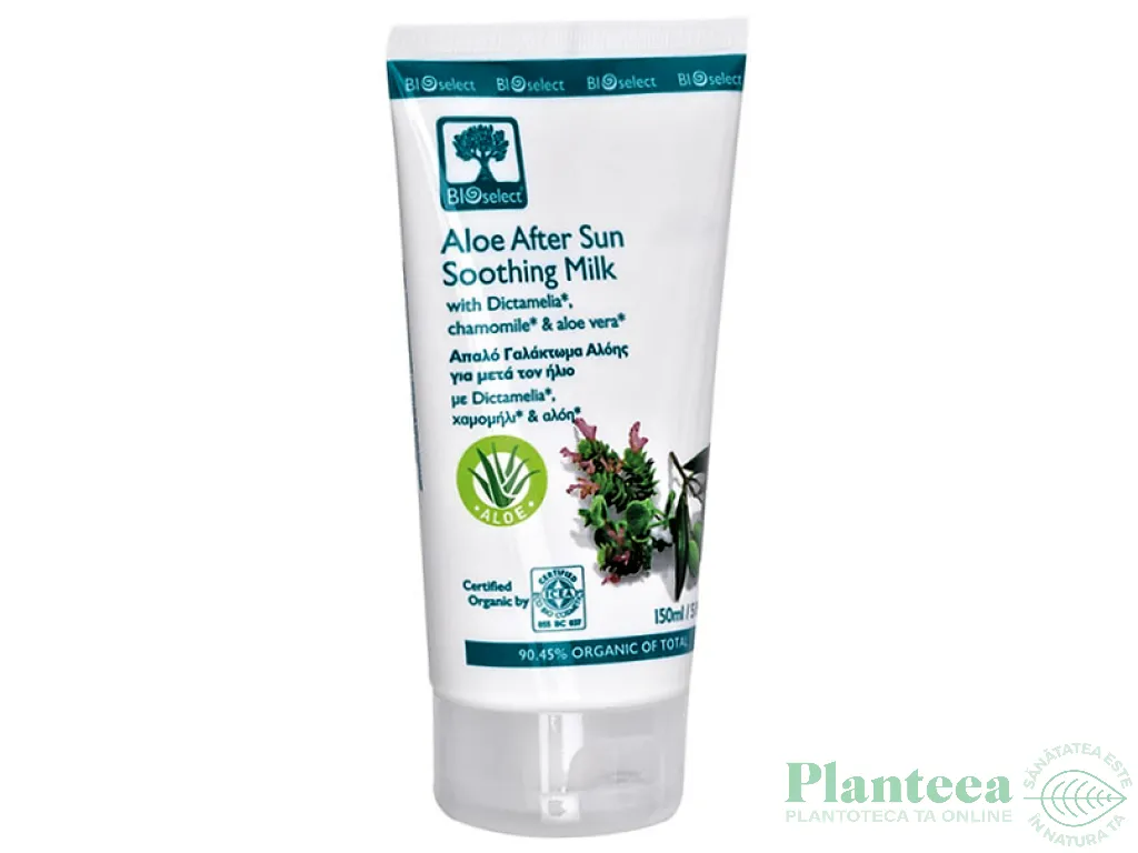 Lapte ingrijire dupa plaja aloe vera 150ml - BIOSELECT NATURALS