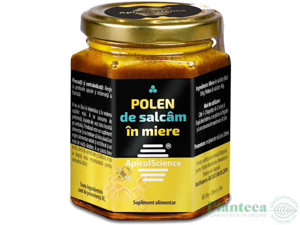 Polen salcam in miere 230g - APICOL SCIENCE