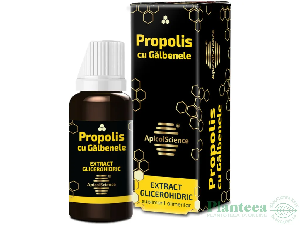 Extract glicerohidric propolis galbenele 30ml - APICOL SCIENCE