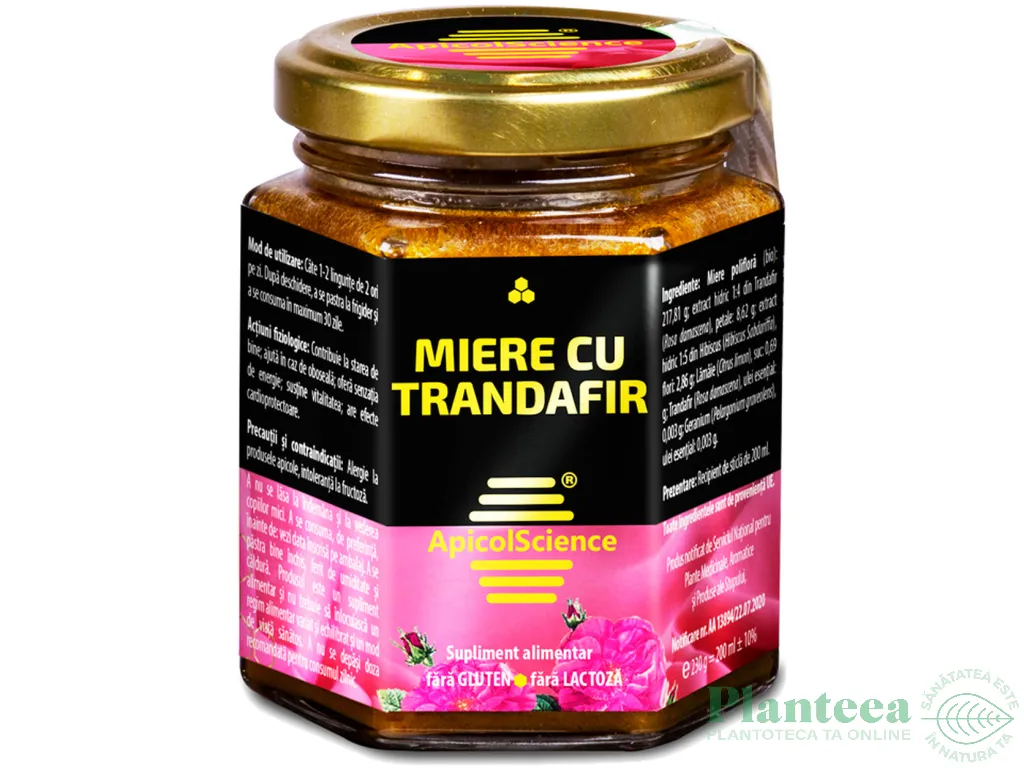 Miere cu trandafir Echilibru Mental 225g - APICOL SCIENCE