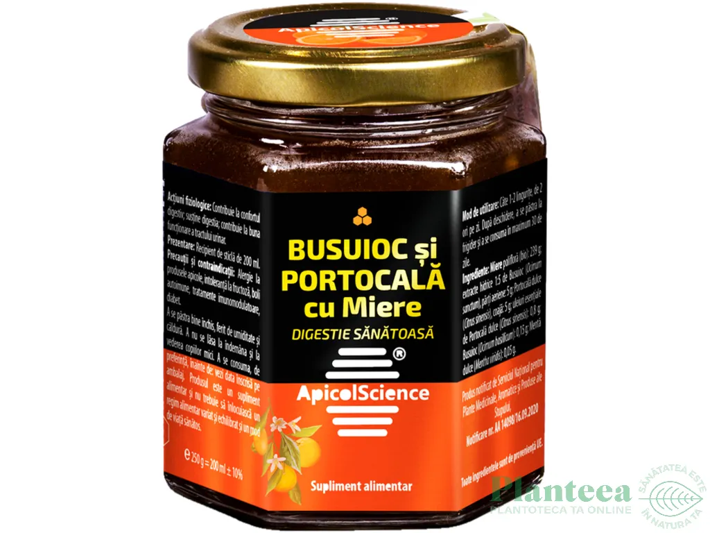Remediu apicol Digestie sanatoasa busuioc portocala miere 250g - APICOL SCIENCE