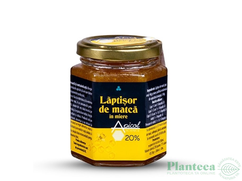 Laptisor matca 20% in miere 225g - APICOL SCIENCE