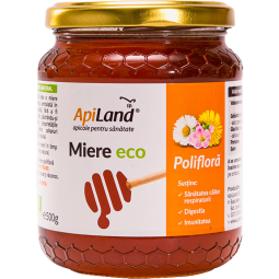 Miere poliflora cruda eco 500g - APILAND