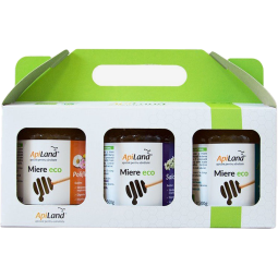 Pachet Miere cruda [tei poliflora salcam] eco 3x500g - APILAND
