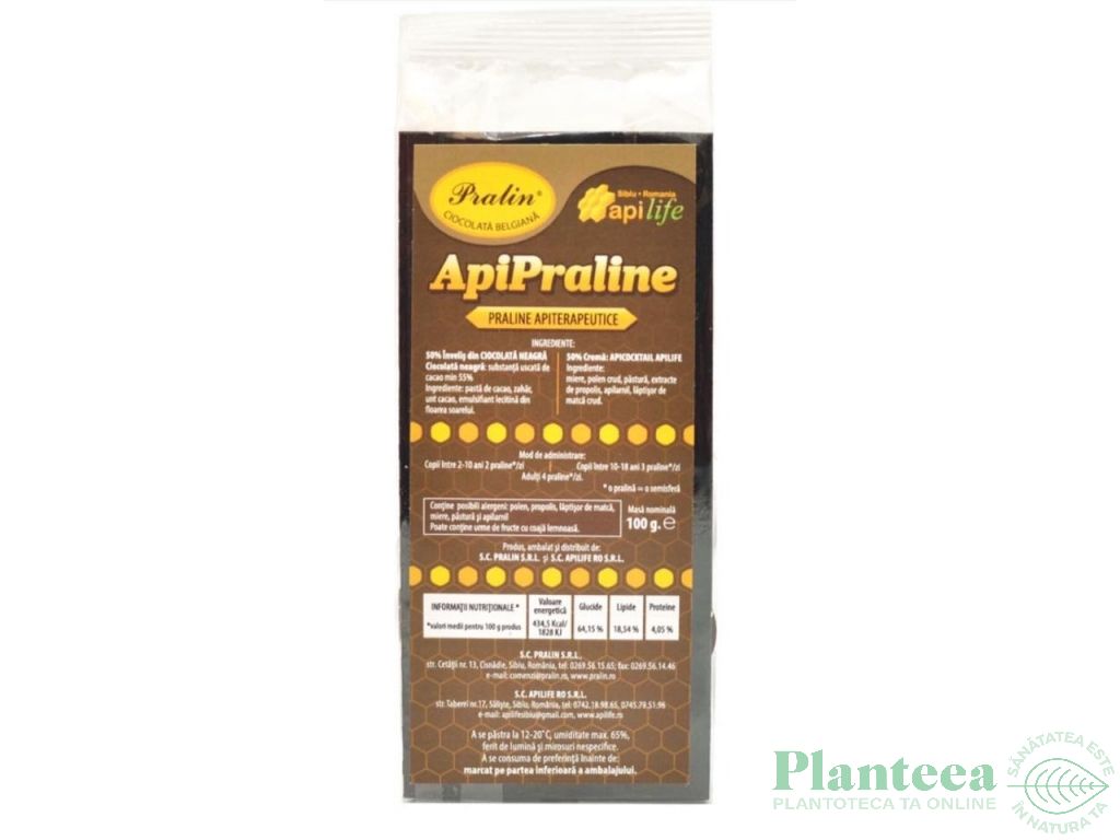 Praline apiterapeutice ciocolata belgiana 100g - APILIFE
