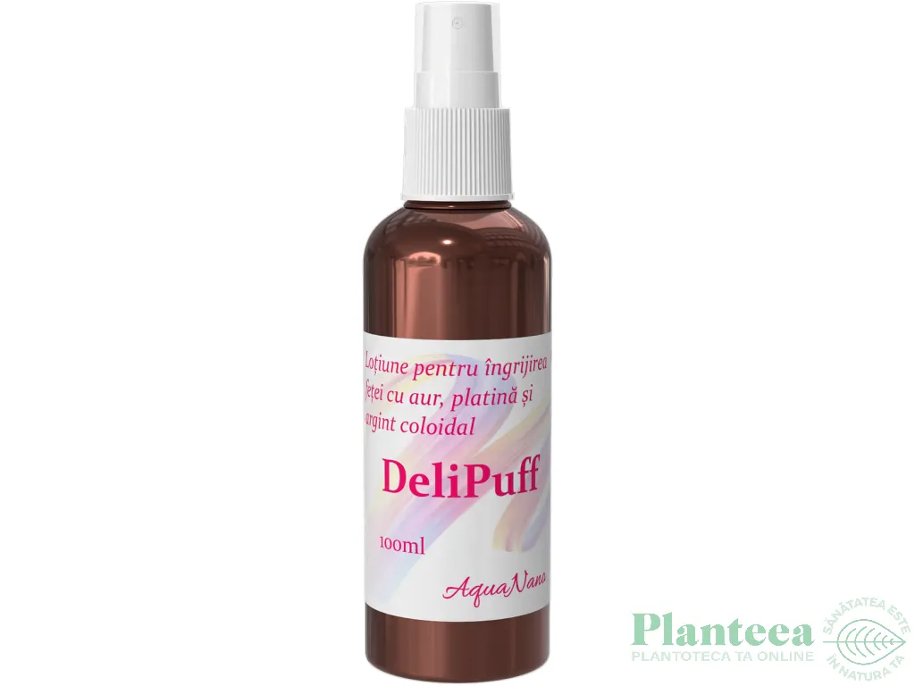 Lotiune ingrijirea fetei aur platina argint coloidal DeliPuff 100ml - AQUA NANO