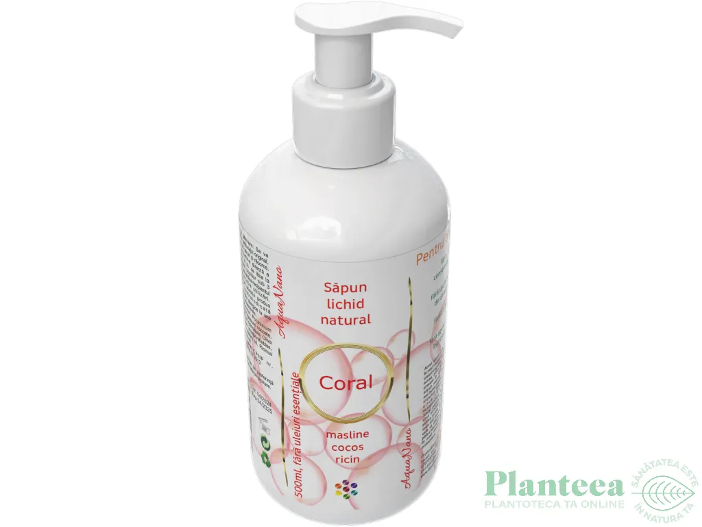 Sapun lichid clasic fara ulei esential Coral 500ml - AQUA NANO