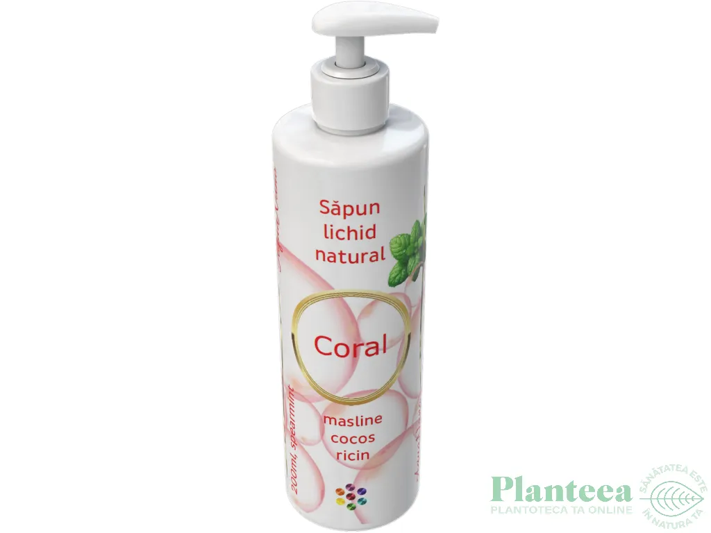 Sapun lichid clasic ulei esential menta creata Coral 200ml - AQUA NANO