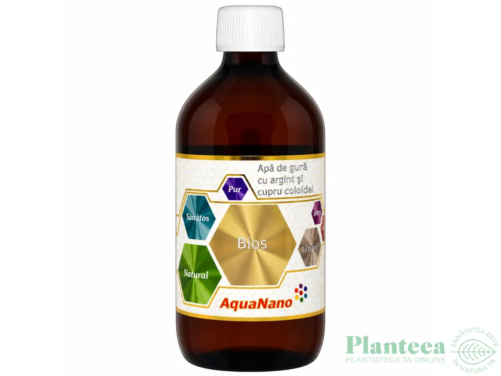 Apa gura cupru argint coloidal 12ppm Bios 200ml - AQUA NANO