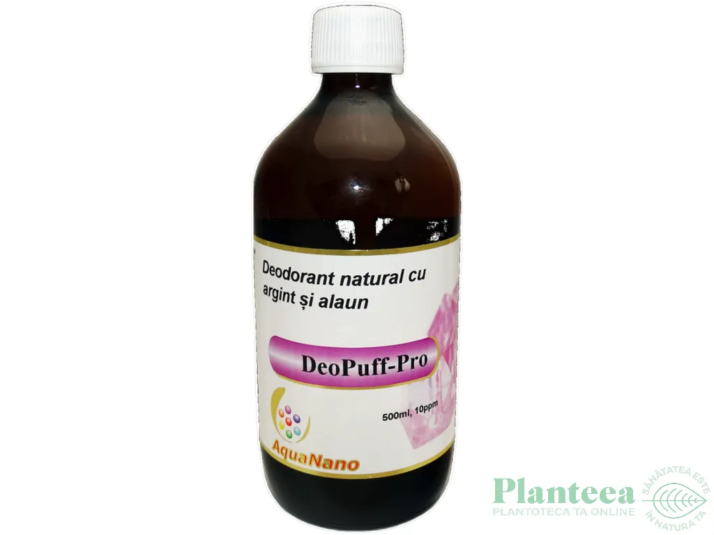 Deodorant solutie naturala argint alaun DeoPuff Pro rezerva 500ml - AQUA NANO