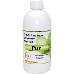 Suc gel aloe vera organica fara pulpa AloePur plastic 1L - AQUA NANO