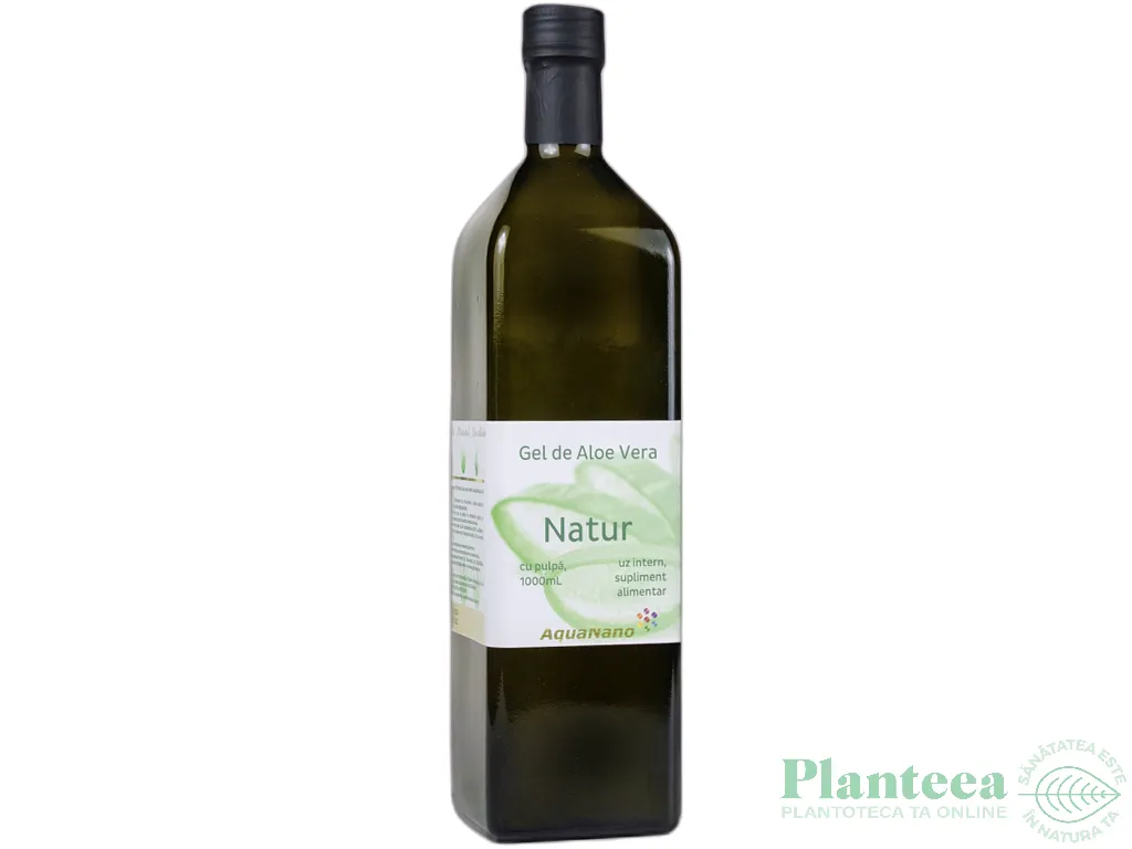 Suc gel aloe vera organica cu pulpa AloeNatur sticla 1L - AQUA NANO