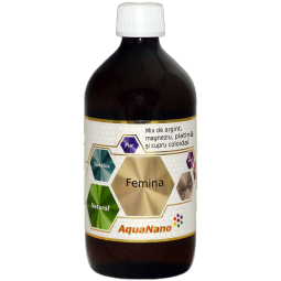 Tonic feminin argint cupru platina magneziu coloidale 20ppm Femina 200ml - AQUA NANO