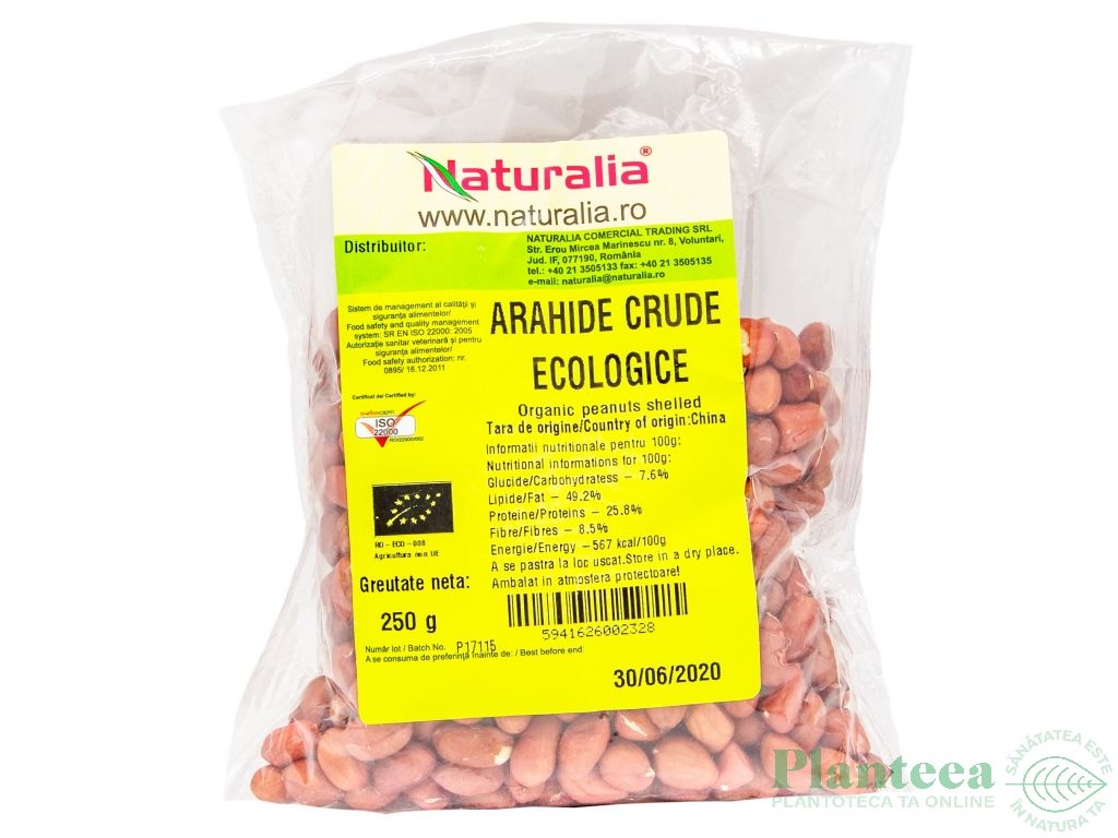 Arahide crude nedecojite eco 250g - NATURALIA