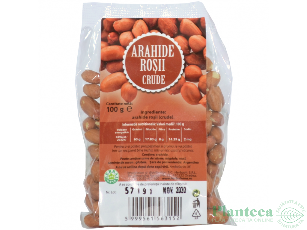 Arahide rosii crude 100g - HERBAL SANA