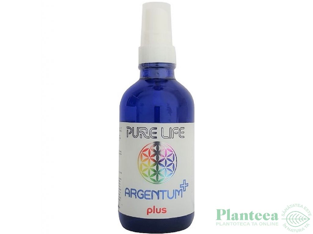 Argint coloidal 10ppm Argentum+ plus pulverizator 120ml - PURE LIFE