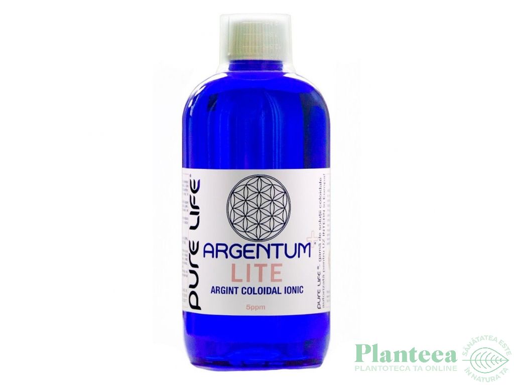 Argint coloidal 5ppm Argentum+ lite 480ml - PURE LIFE