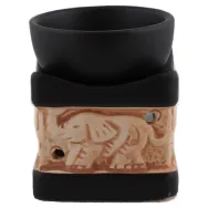 Vas ceramic aromatizor elefant mic 6.5x8cm negru~crem 1b - AROMA LAND