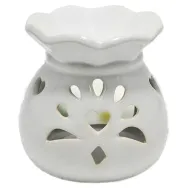 Vas ceramic aromatizor X6 floral alb 1b - AROMA LAND