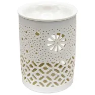 Vas ceramic aromatizor dantelat alb 1b - AROMA LAND