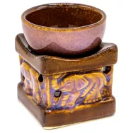 Vas ceramic aromatizor elefant mic maro deschis 1b - AROMA LAND