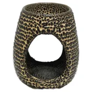Vas ceramic aromatizor striat crem negru 1b - AROMA LAND