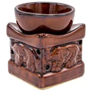 Vas ceramic aromatizor elefant mic maro inchis 1b - AROMA LAND