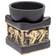 Vas ceramic aromatizor elefant mare negru~gri 1b - AROMA LAND