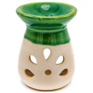 Vas ceramic aromatizor 5petale alb~verde 1b - AROMA LAND
