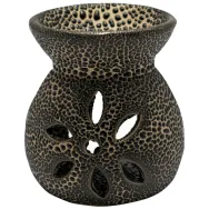 Vas ceramic aromatizor floare negru 1b - AROMA LAND