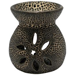Vas ceramic aromatizor floare negru 1b - AROMA LAND