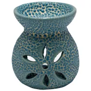 Vas ceramic aromatizor floare albastru deschis 1b - AROMA LAND