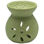 Vas ceramic aromatizor floare verde 1b - AROMA LAND