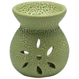 Vas ceramic aromatizor floare verde 1b - AROMA LAND