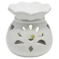 Vas ceramic aromatizor X6 floral alb 1b - AROMA LAND