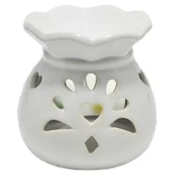 Vas ceramic aromatizor X6 floral alb 1b - AROMA LAND