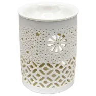 Vas ceramic aromatizor dantelat alb 1b - AROMA LAND
