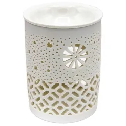 Vas ceramic aromatizor dantelat alb 1b - AROMA LAND