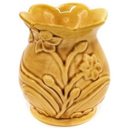 Vas ceramic aromatizor floare relief crem 1b - AROMA LAND