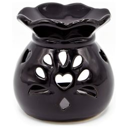 Vas ceramic aromatizor X6 floral negru 1b - AROMA LAND