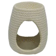 Vas ceramic aromatizor striat alb 1b - AROMA LAND