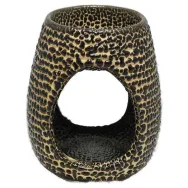 Vas ceramic aromatizor striat crem negru 1b - AROMA LAND
