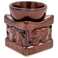 Vas ceramic aromatizor elefant mic maro inchis 1b - AROMA LAND