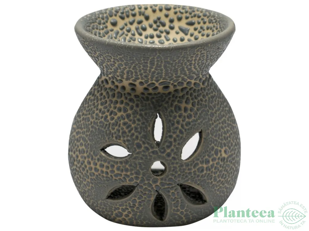 Vas ceramic aromatizor floare gri 1b - AROMA LAND